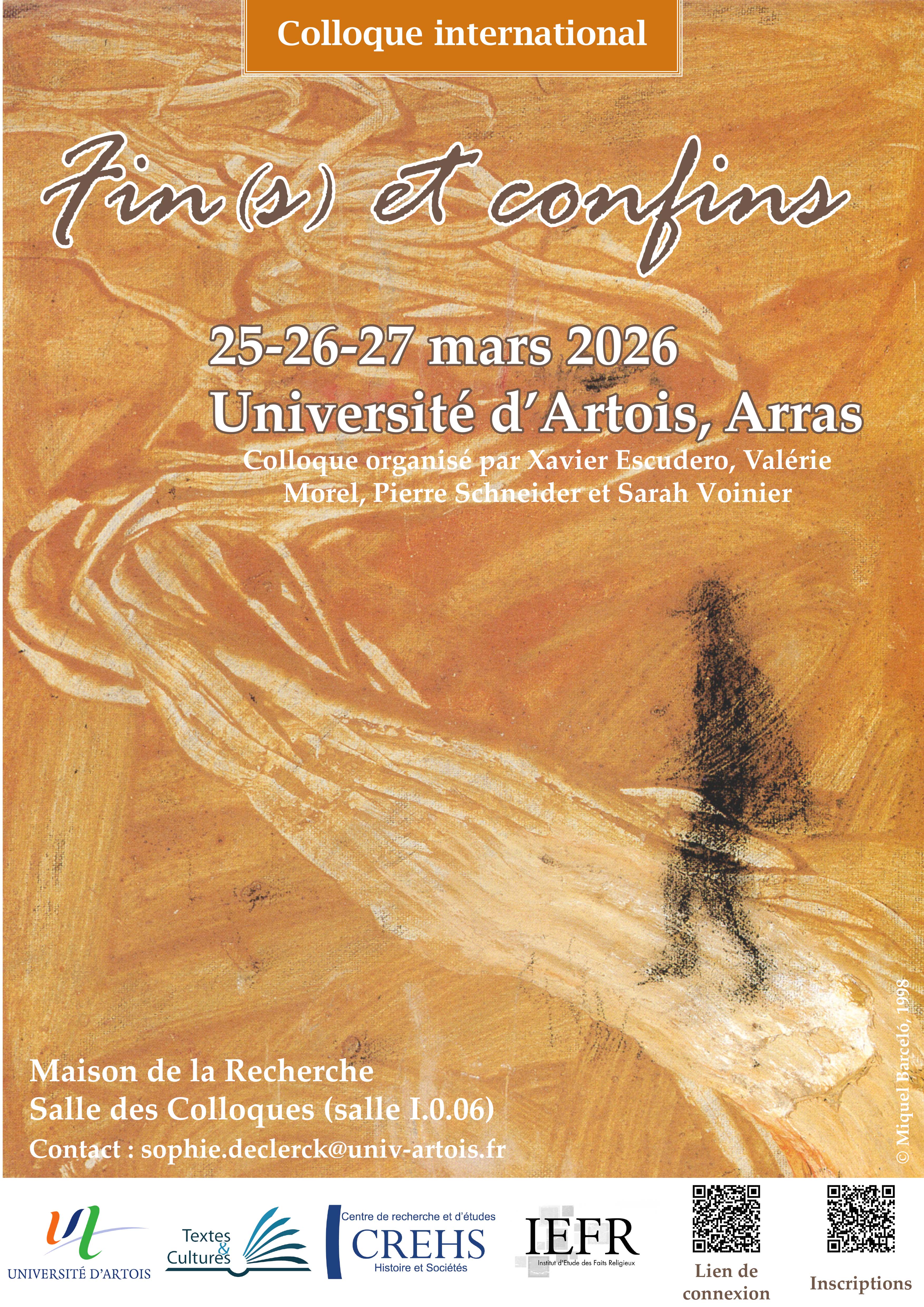 Colloque International “Fin(s) et confins” – 25, 26 et 27 mars 2026 – Université d’Artois